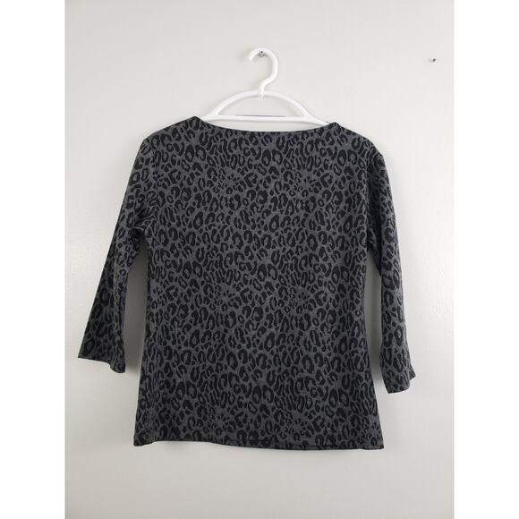 (O4) Talbots Womens Sweater Size XS Scoop Mock Neck Pullover Black Top - Picture 4 of 8